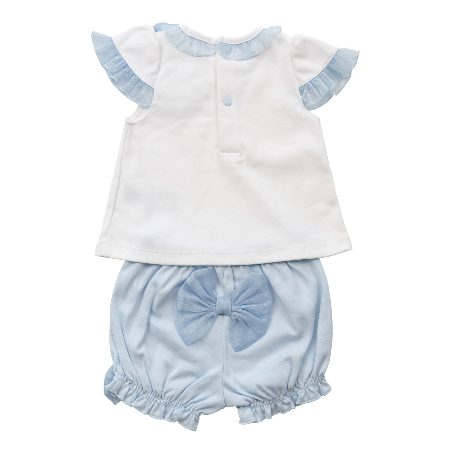 Blue and White Tuille Top and Bloomer