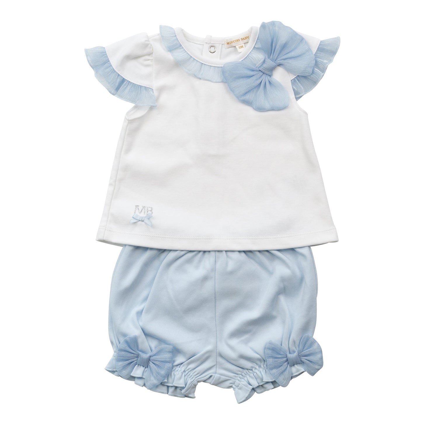 Blue and White Tuille Top and Bloomer