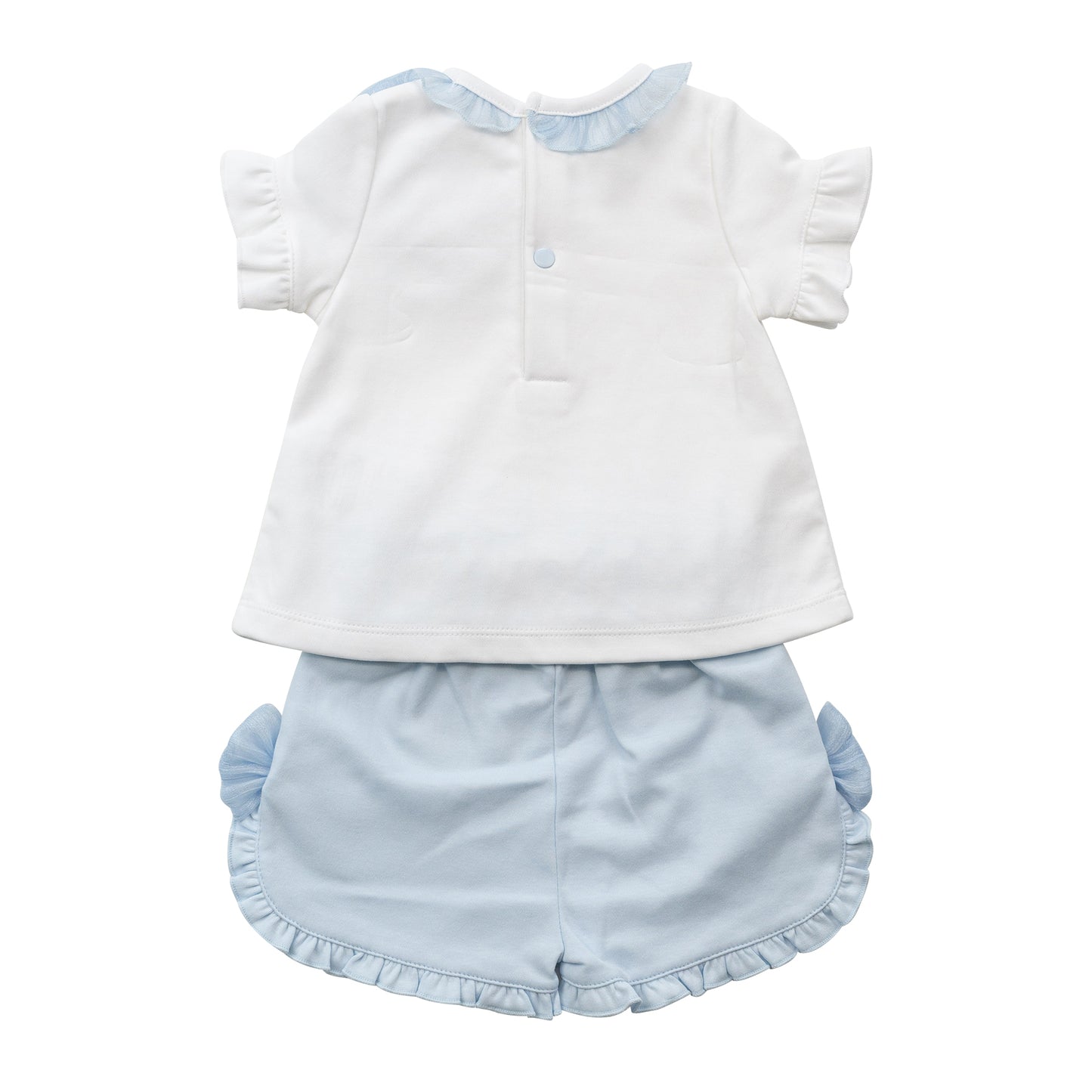 Blue And White Tuille Bow Top and Short