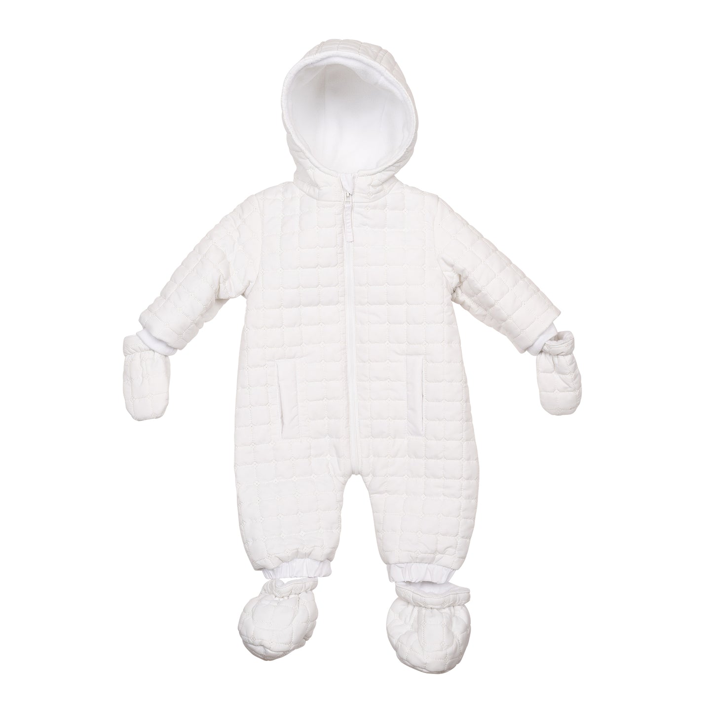 White Quilted Snowsuit