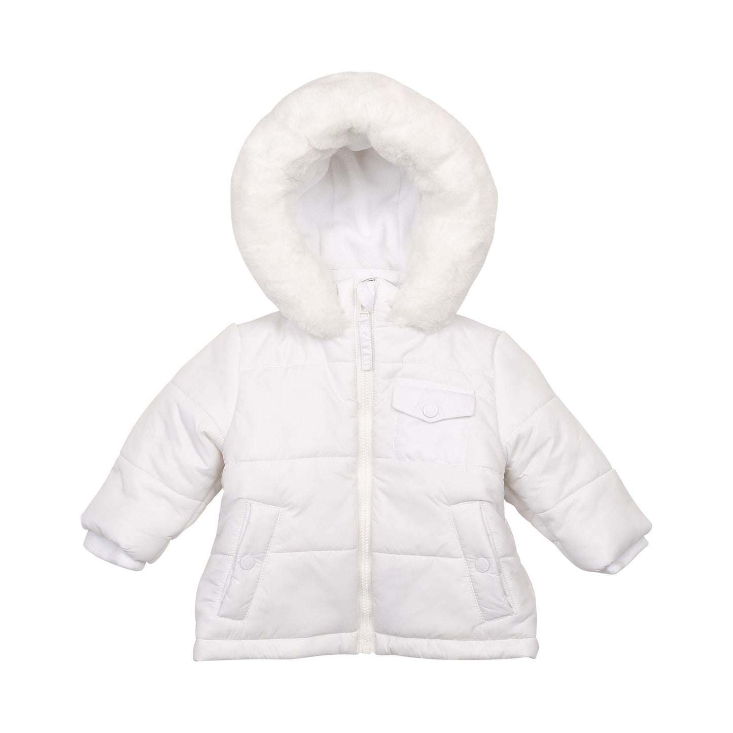 White Fur-Hooded Coat