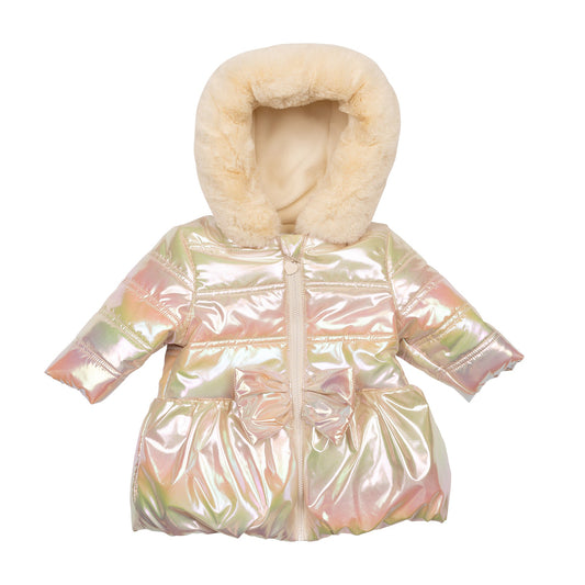 Gold Fur Hooded Coat