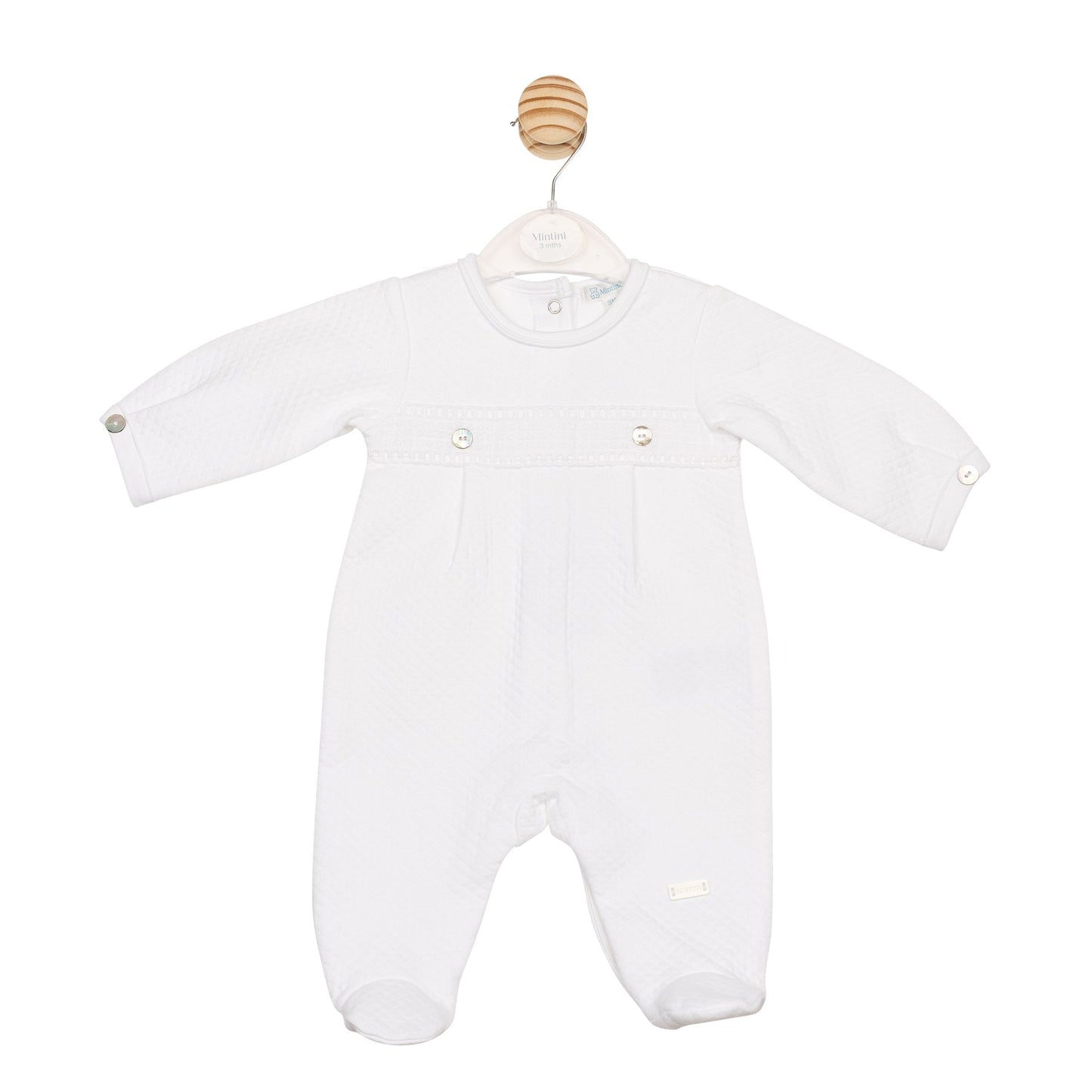 White Jacquard Babygrow