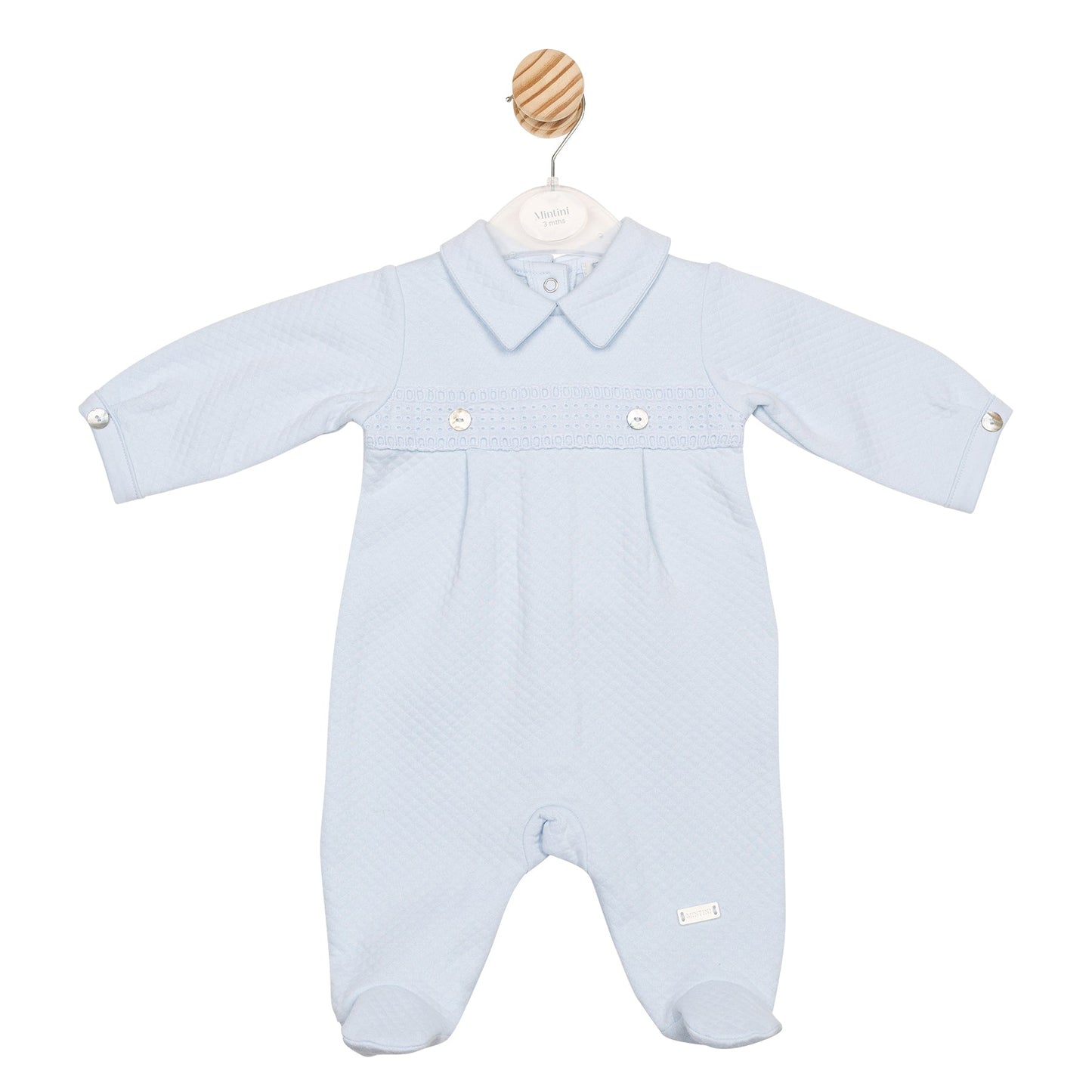 Blue Jacquard Babygrow
