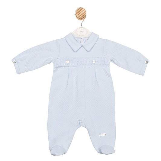 Blue Jacquard Babygrow