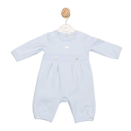 Blue Jacquard Romper