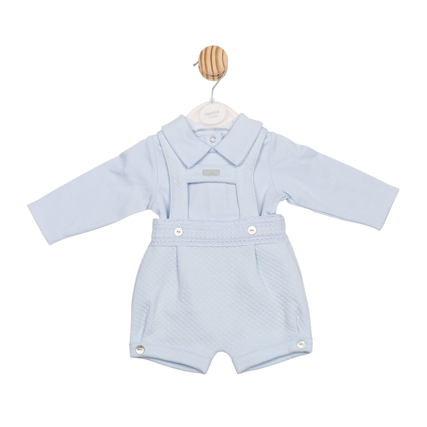 Blue Jacquard Body and Romper Dungaree