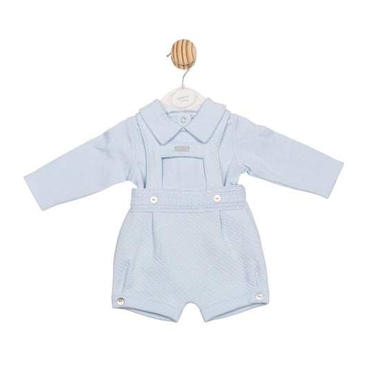 Blue Jacquard Body and Romper Dungaree