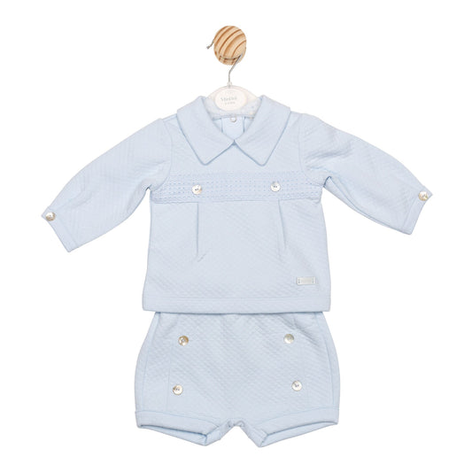 Blue Jacquard Top and Bloomer Short