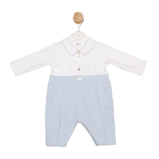 Blue and White Cord Romper