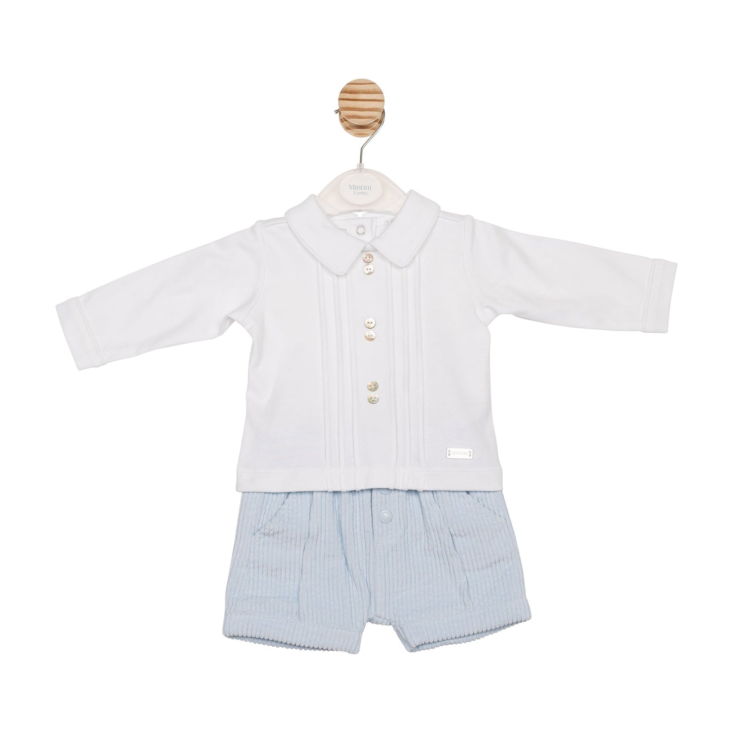 Blue and White Cord Shirt and Bloomer Short