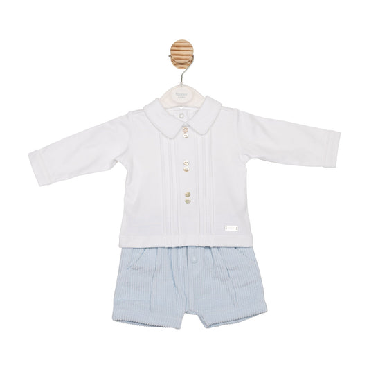Blue and White Cord Shirt and Bloomer Short