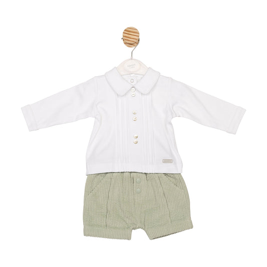 Sage and White Cord Shirt and Bloomer Short