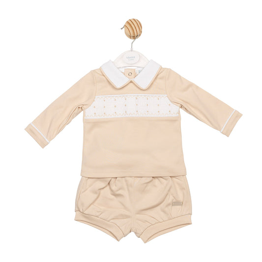 Beige Smoked Top and Bloomer Short