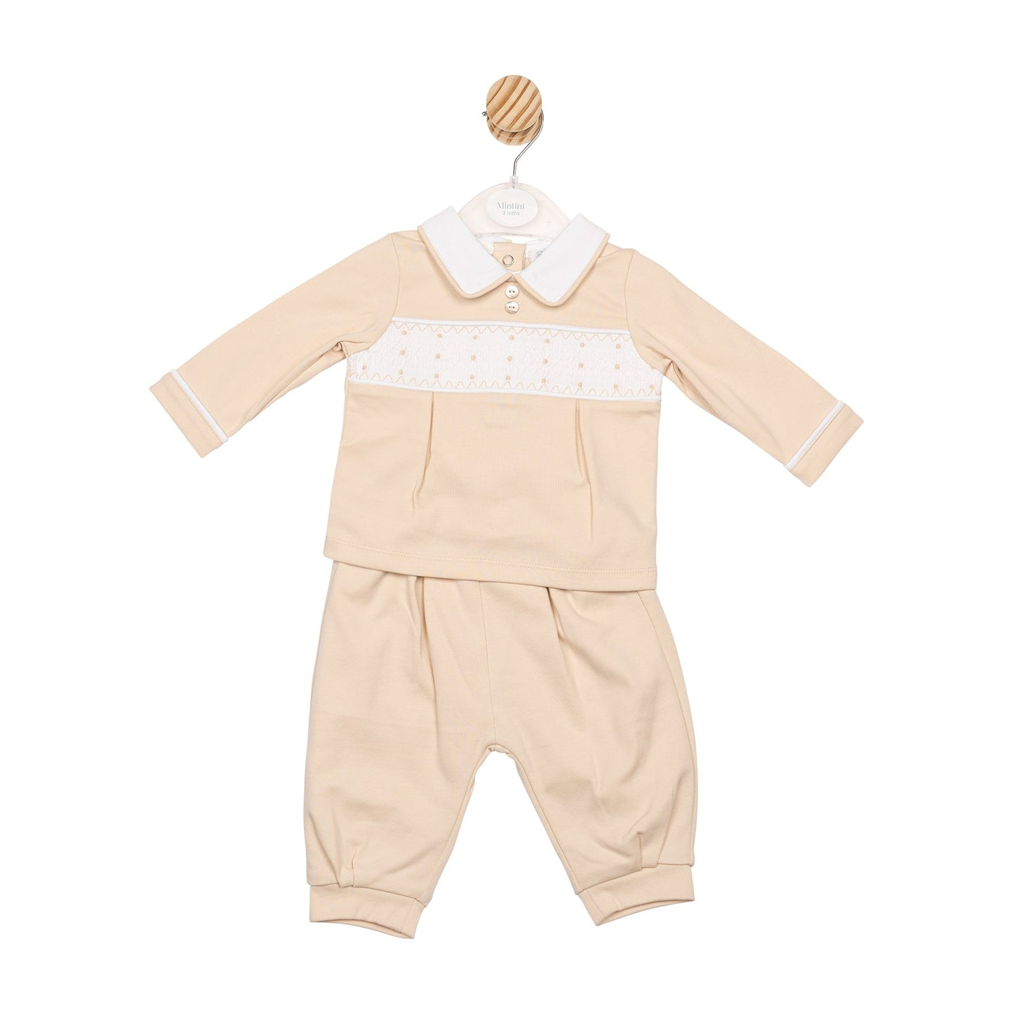 Beige Smocked Top and Trouser