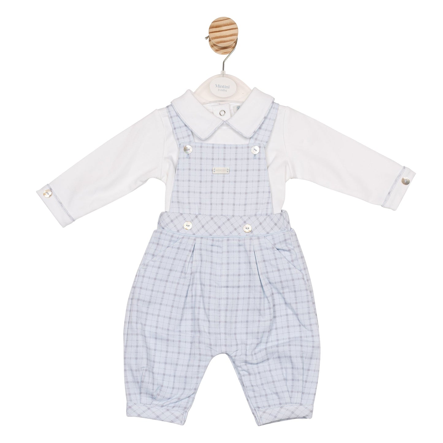 Printed Check Top and Dungaree