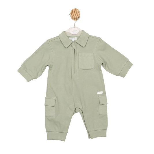 Sage Pique Knit Romper