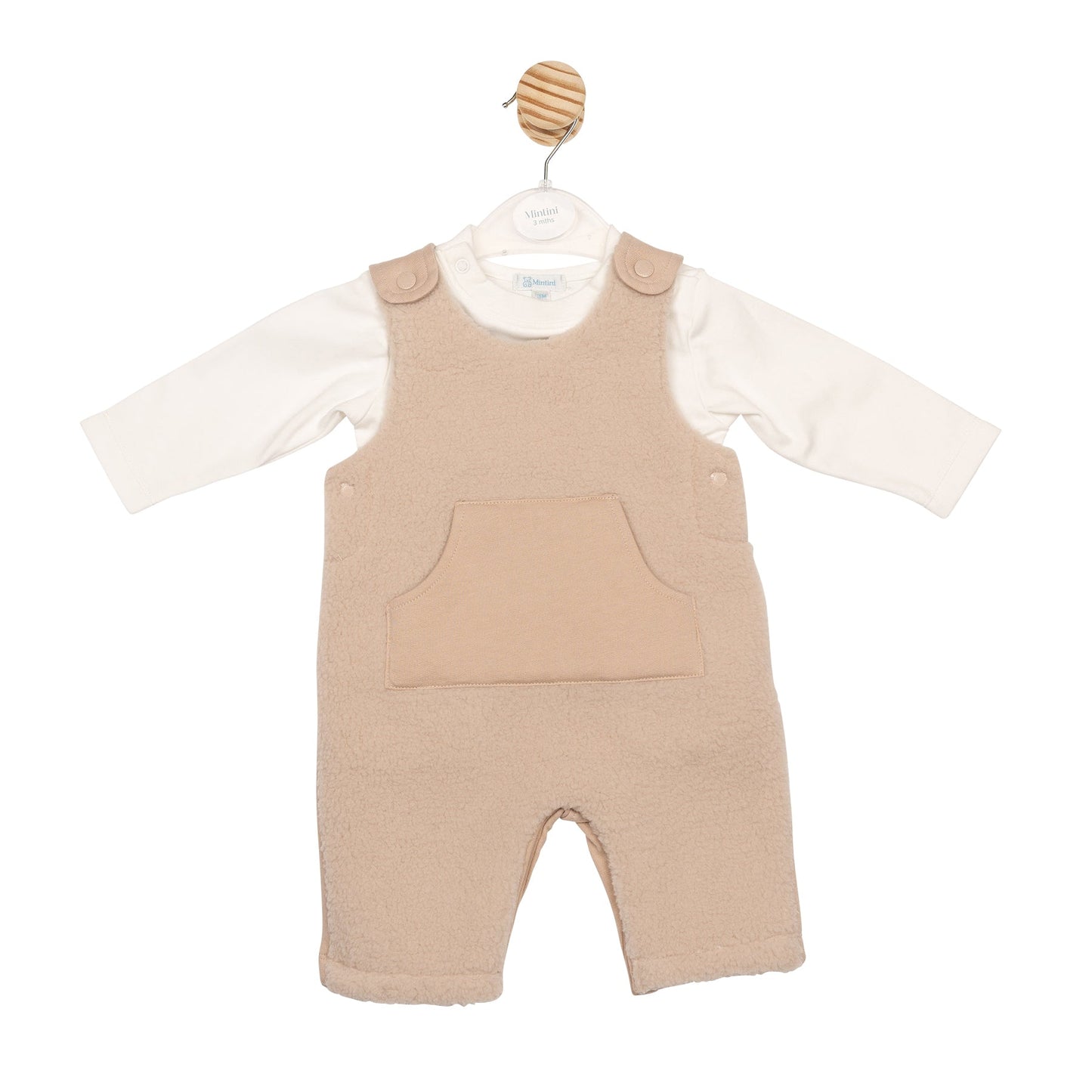 Beige Fleece Top and Dungaree