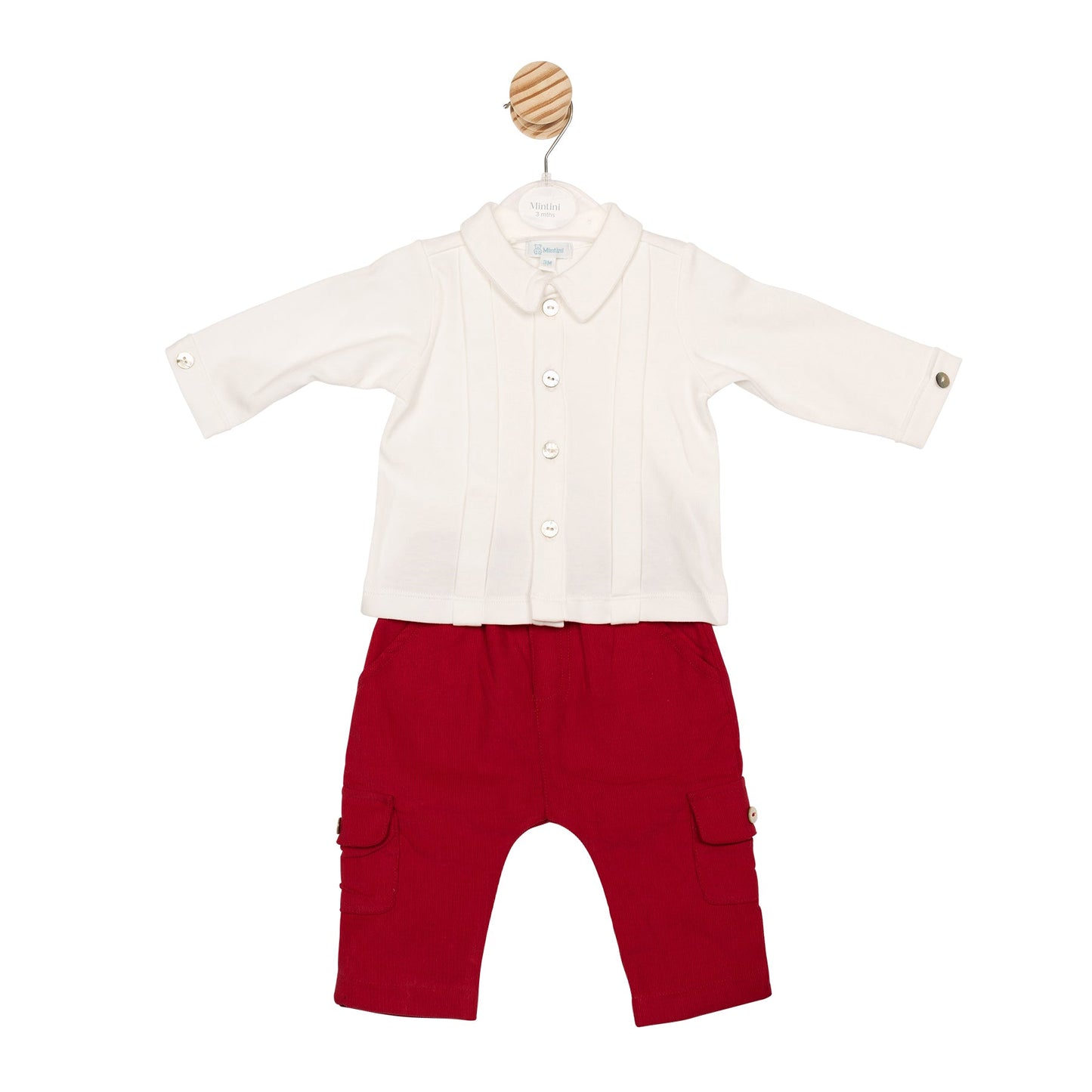 Ivory and Red Cord Top and Trouser
