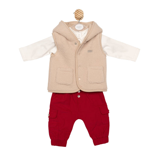 Beige Teddy 3 Piece Trouser Set