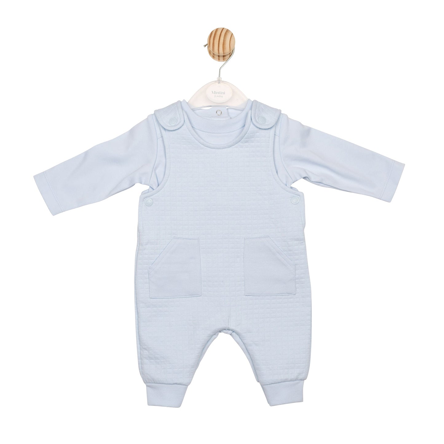 Blue Square Jacquard Top and Dungaree