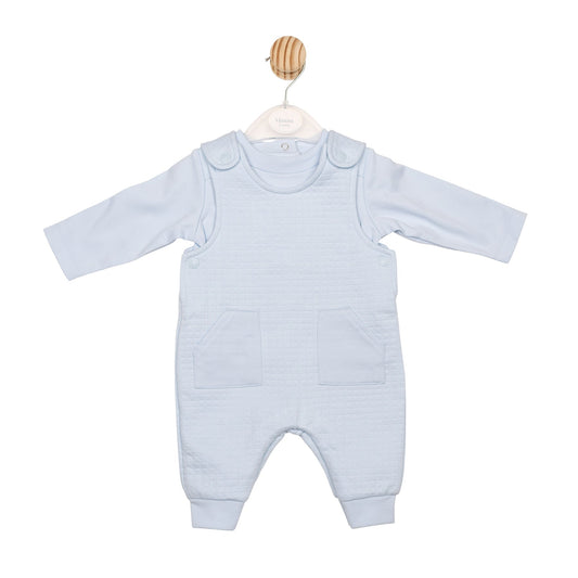 Blue Square Jacquard Top and Dungaree