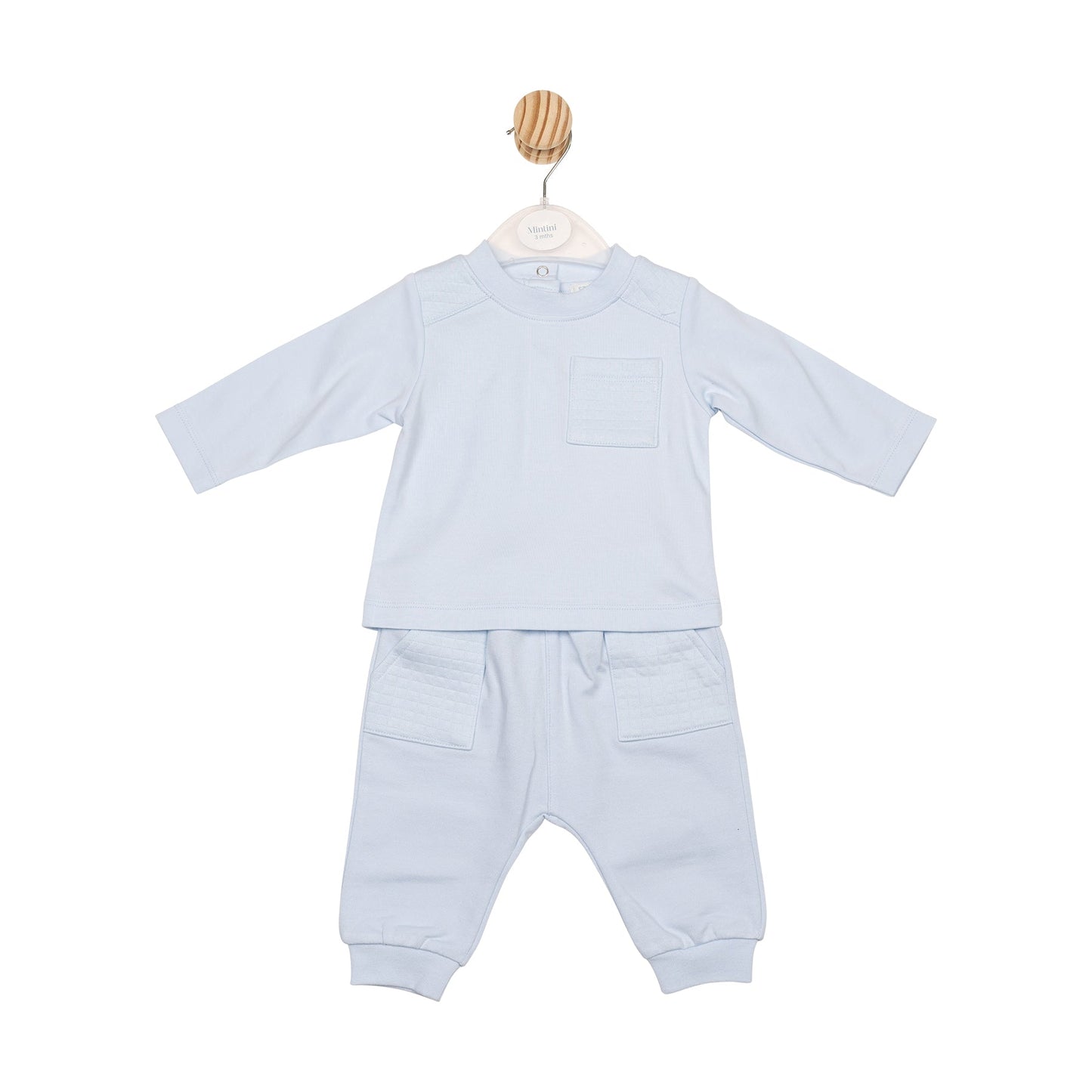 Blue Square Jacquard Top and Jogpant