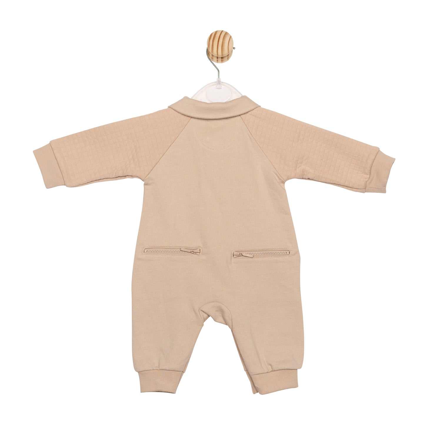 Beige Square Jacquard Romper