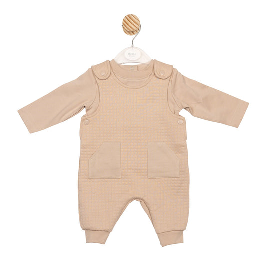 Beige Square Top and Dungaree