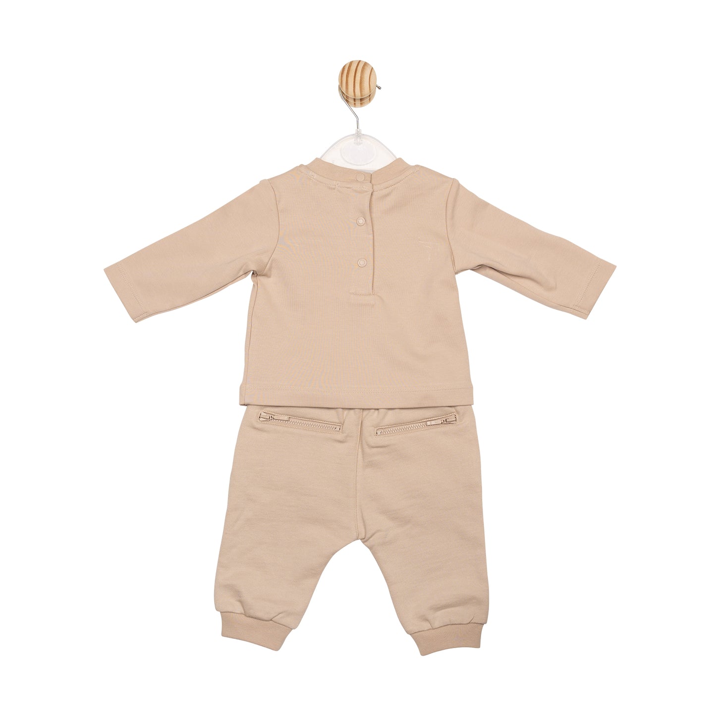 Beige Square Jacquard Top and Jogpant