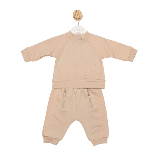 Beige Square Jacquard Tracksuit