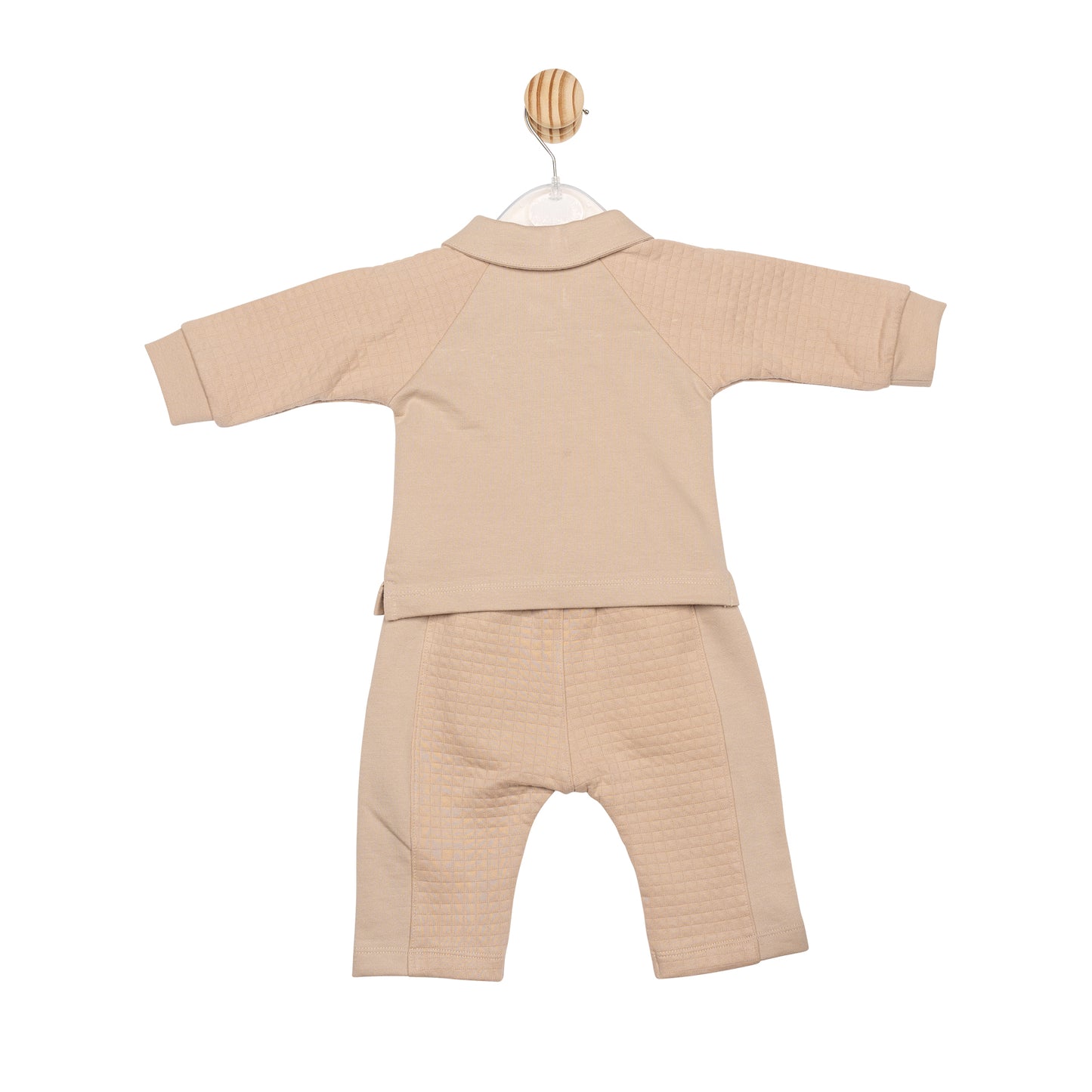 Beige Square Jacquard Top and Trouser