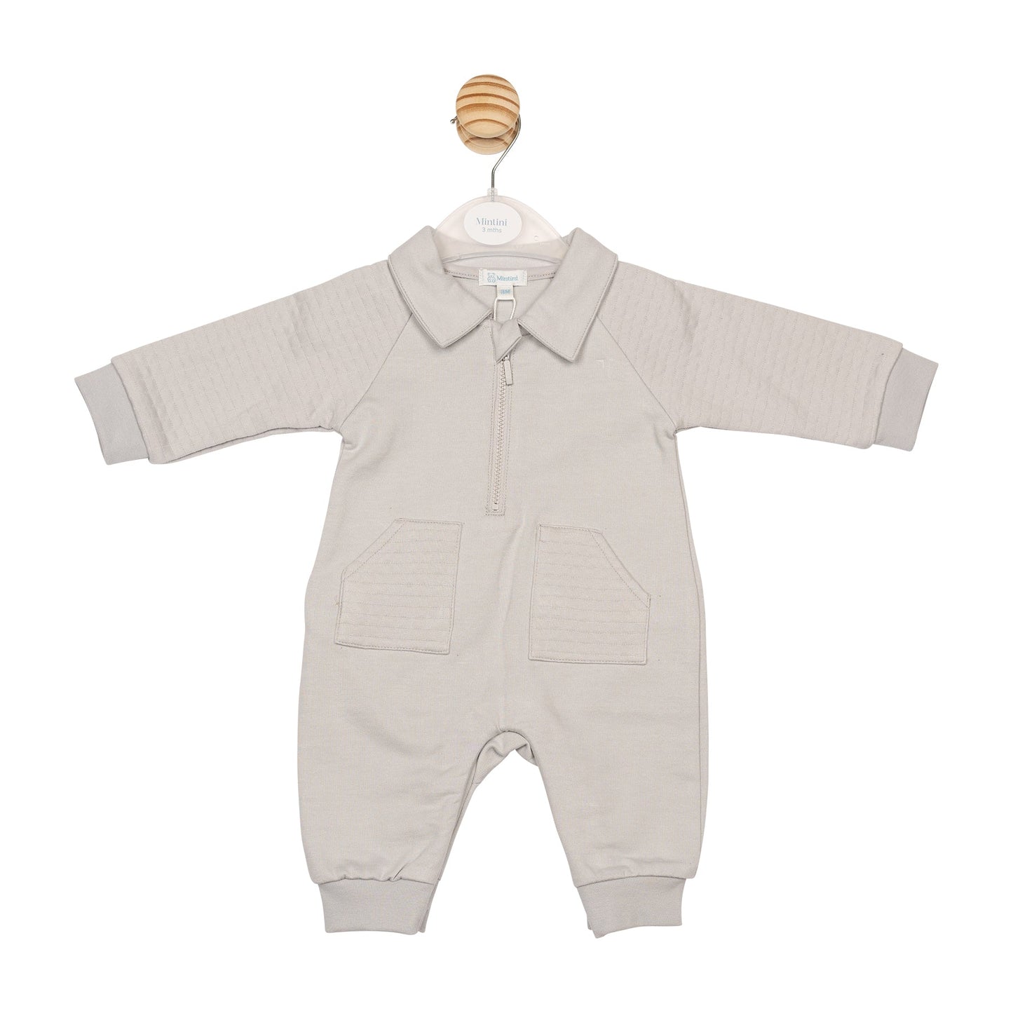 Grey Square Jacquard Romper