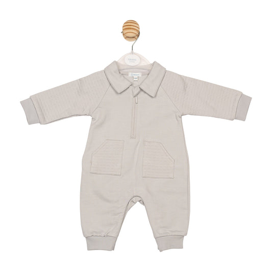 Grey Square Jacquard Romper