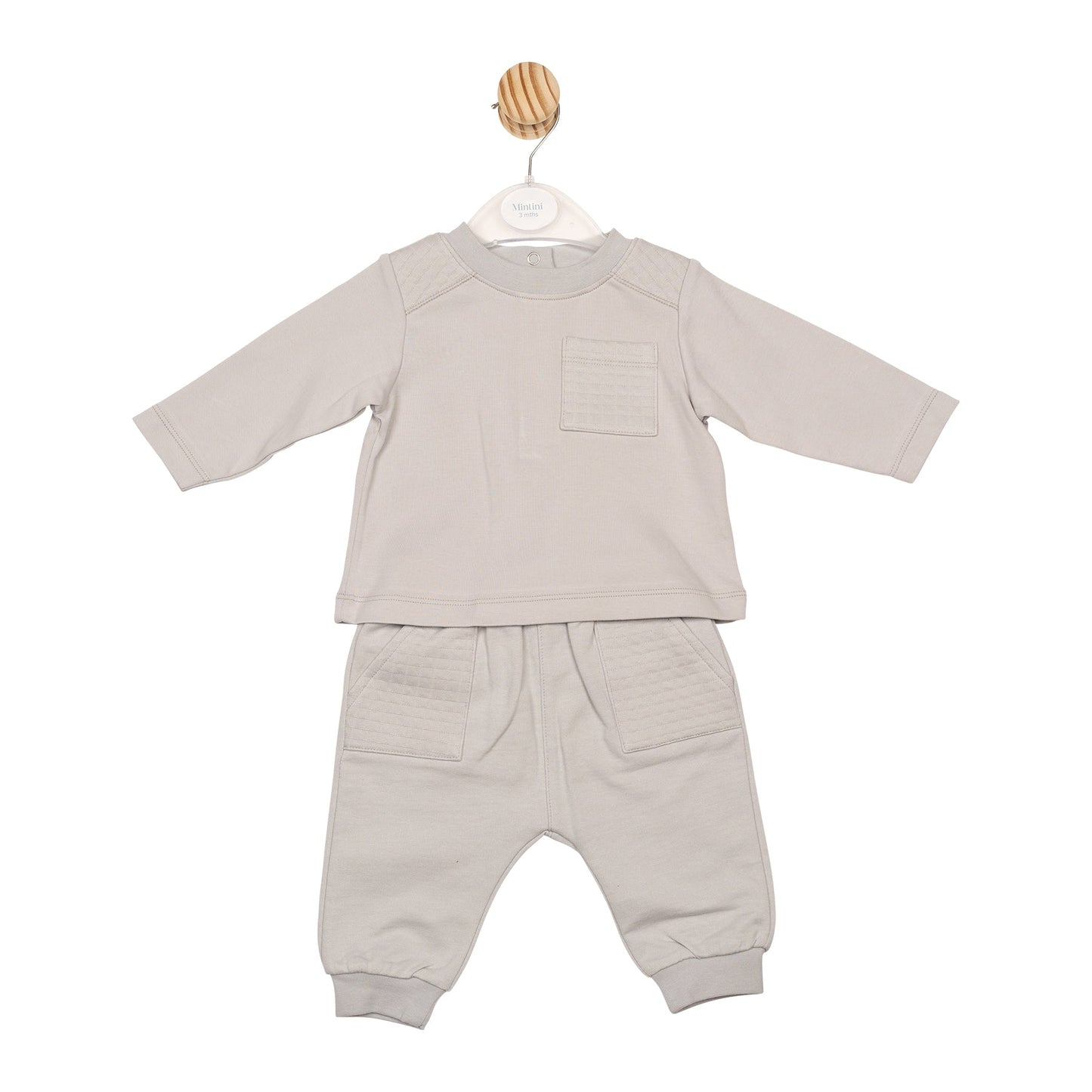 Grey Square Jacquard Top and Jogpant