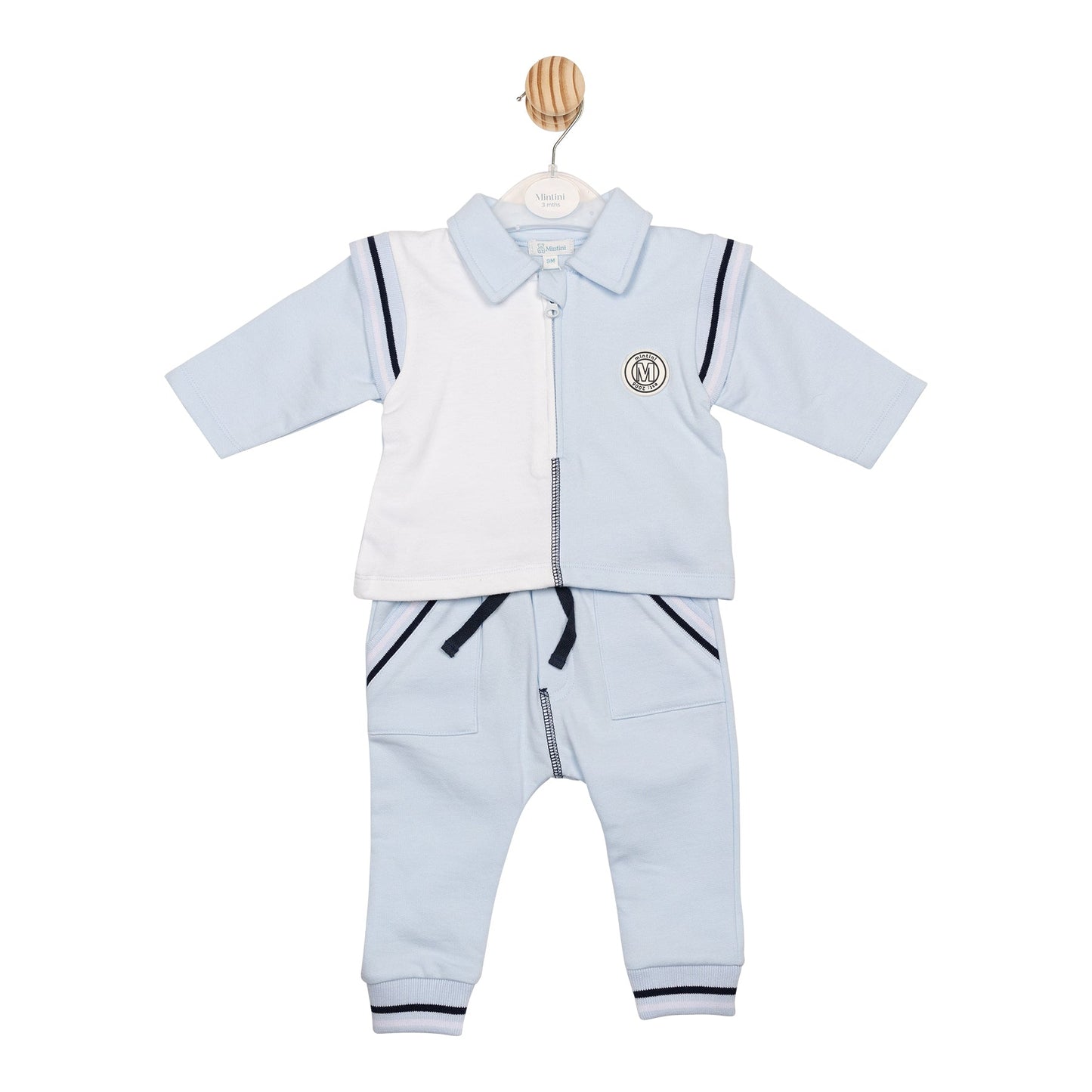 Navy Piping Colourblock Polo and Jogpant