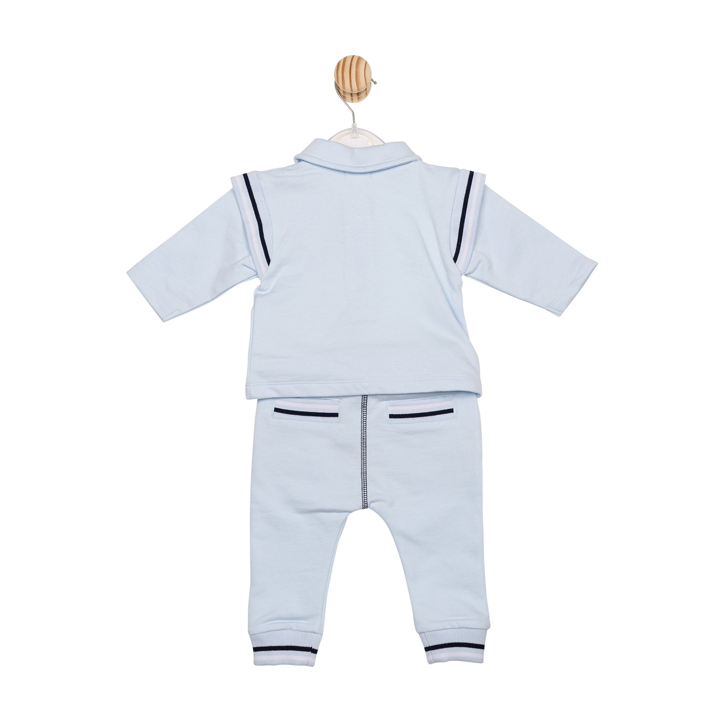 Navy Piping Colourblock Polo and Jogpant