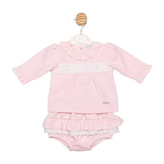 Pink Diamond Jacquard Dress and Jam Pant
