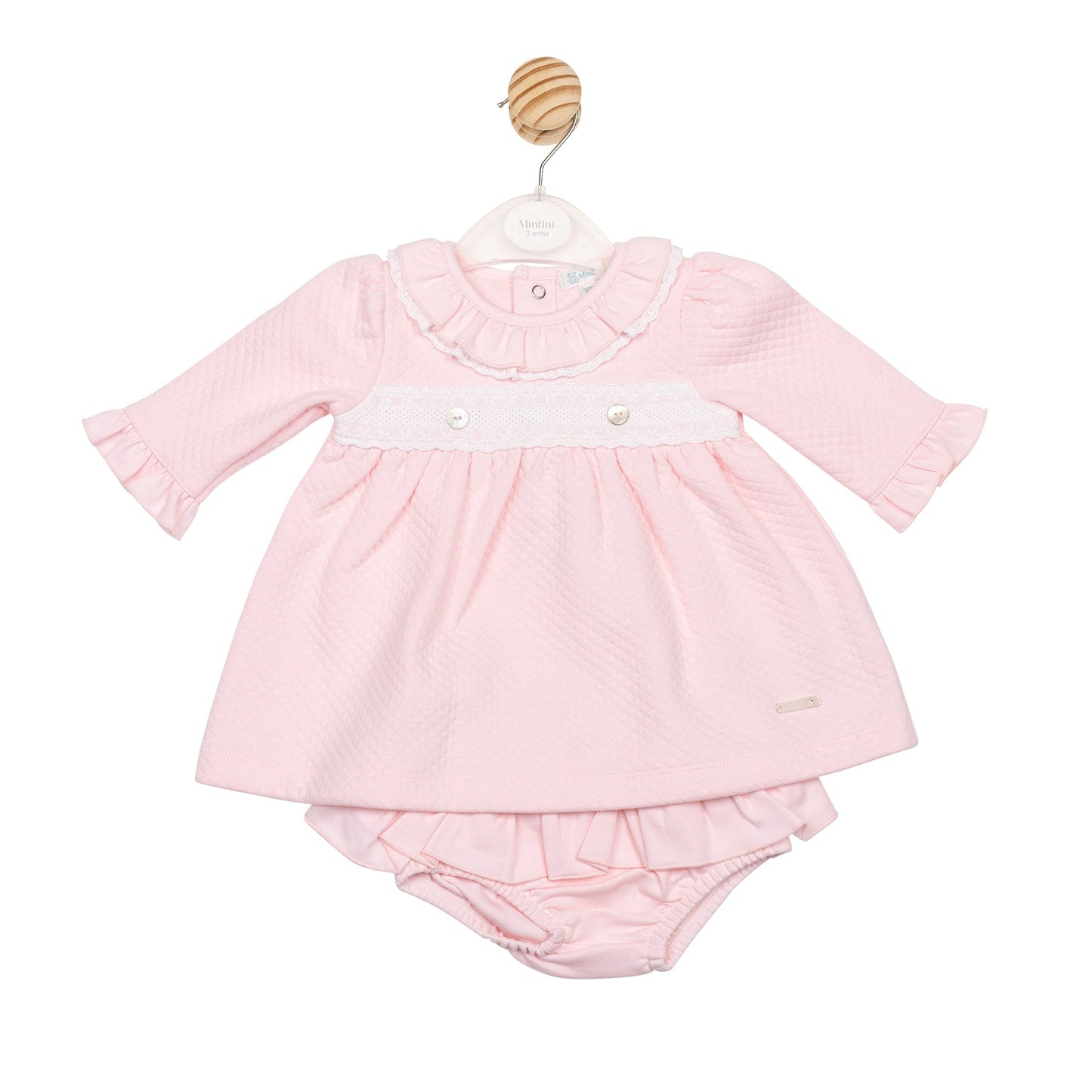 Pink Diamond Jacquard Dress and Knicker