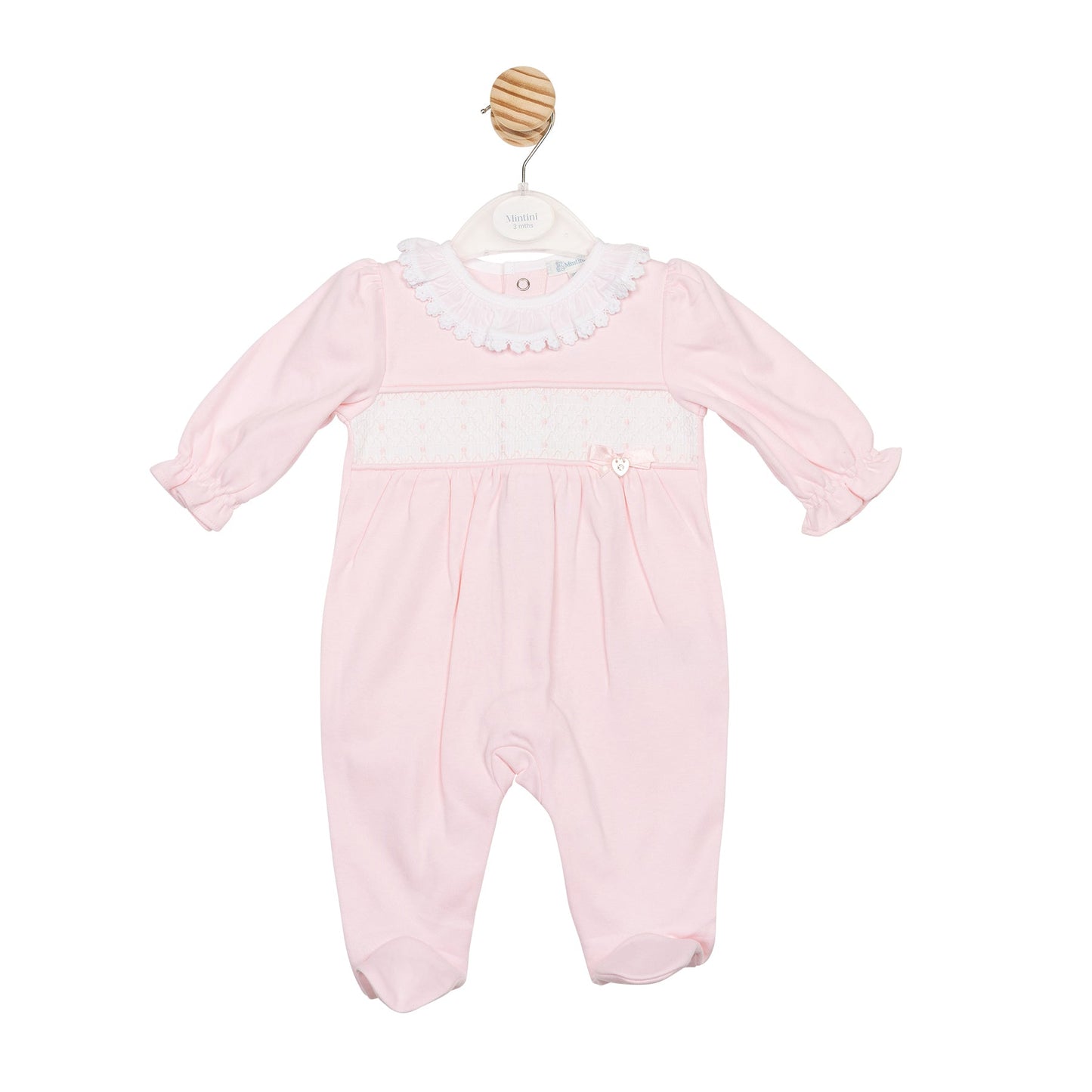 Pink Smocked Babygrow
