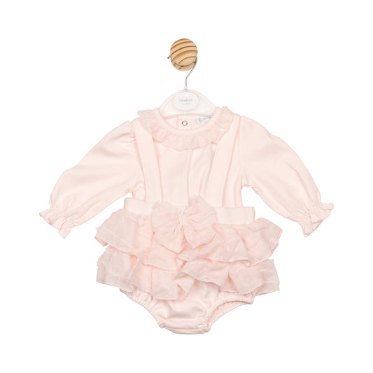 Pink Ruffle Top and Bloomer Dungaree