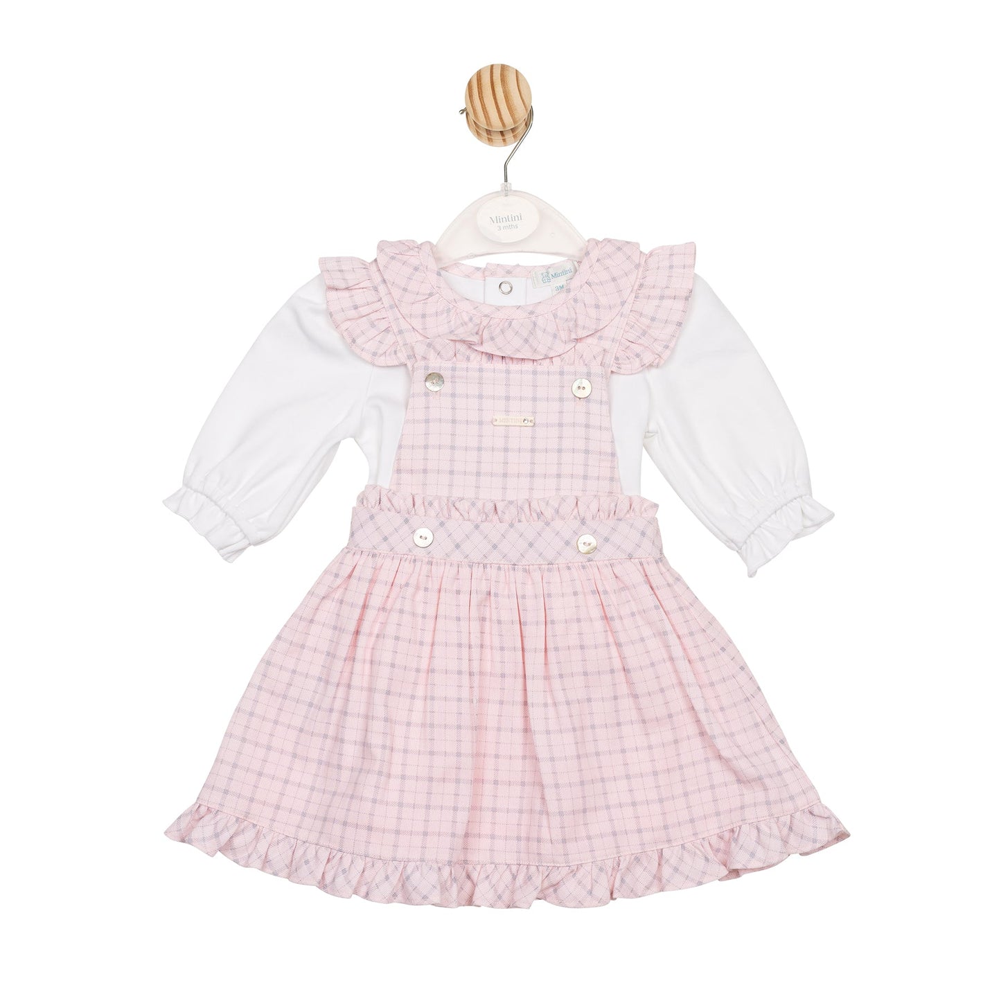 Pink Check Top and Pinafore