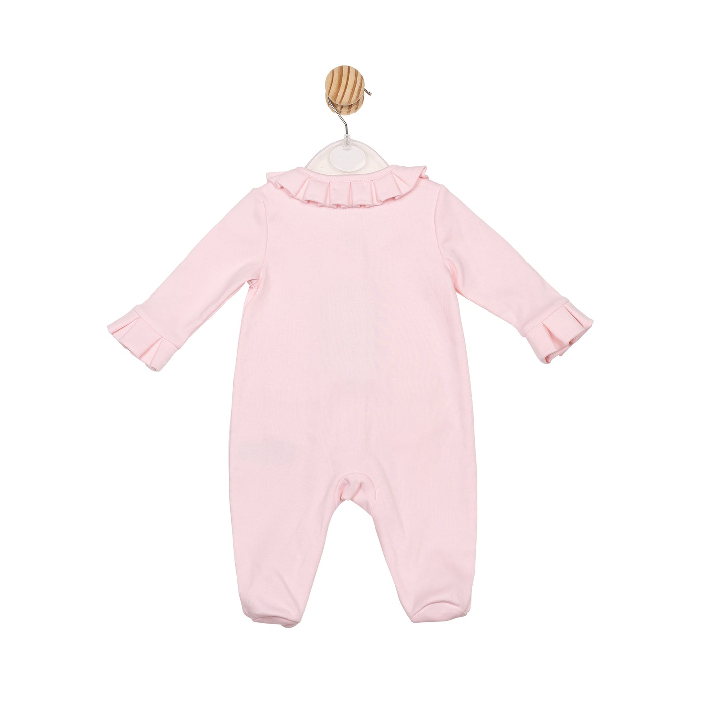 Pink Ribbon Pleat Babygrow
