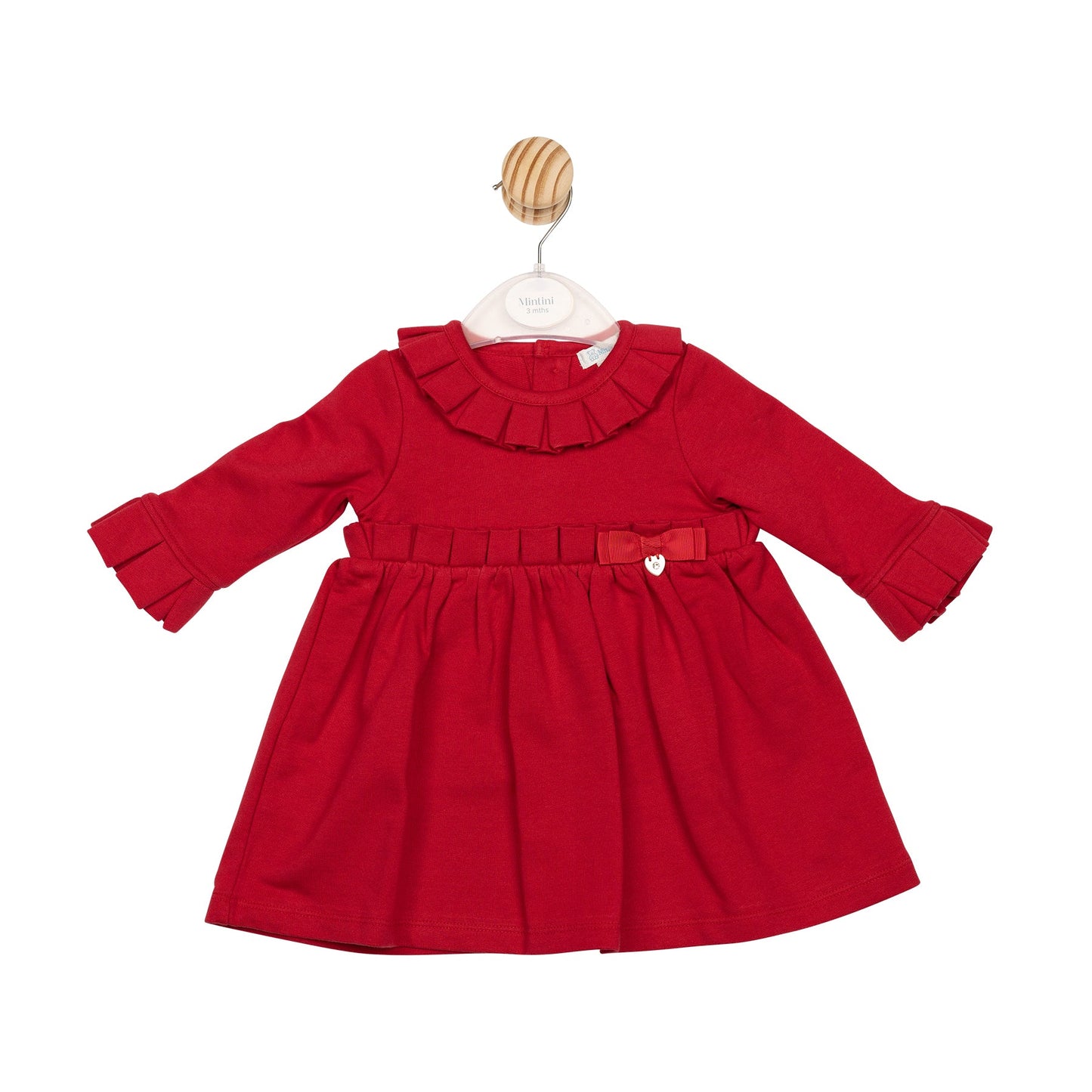 Red Ribbon Pleat Dress