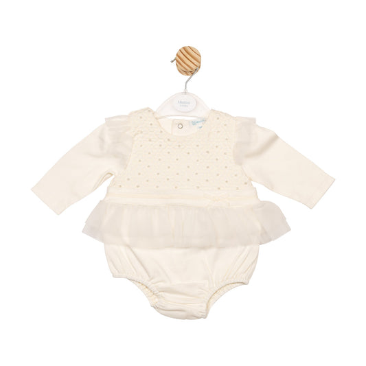 Ivory Interlock Short Romper
