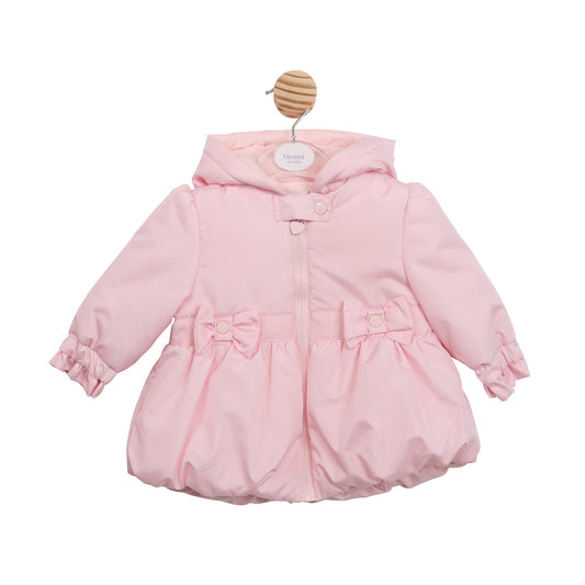 Pink Bubble Hem Coat