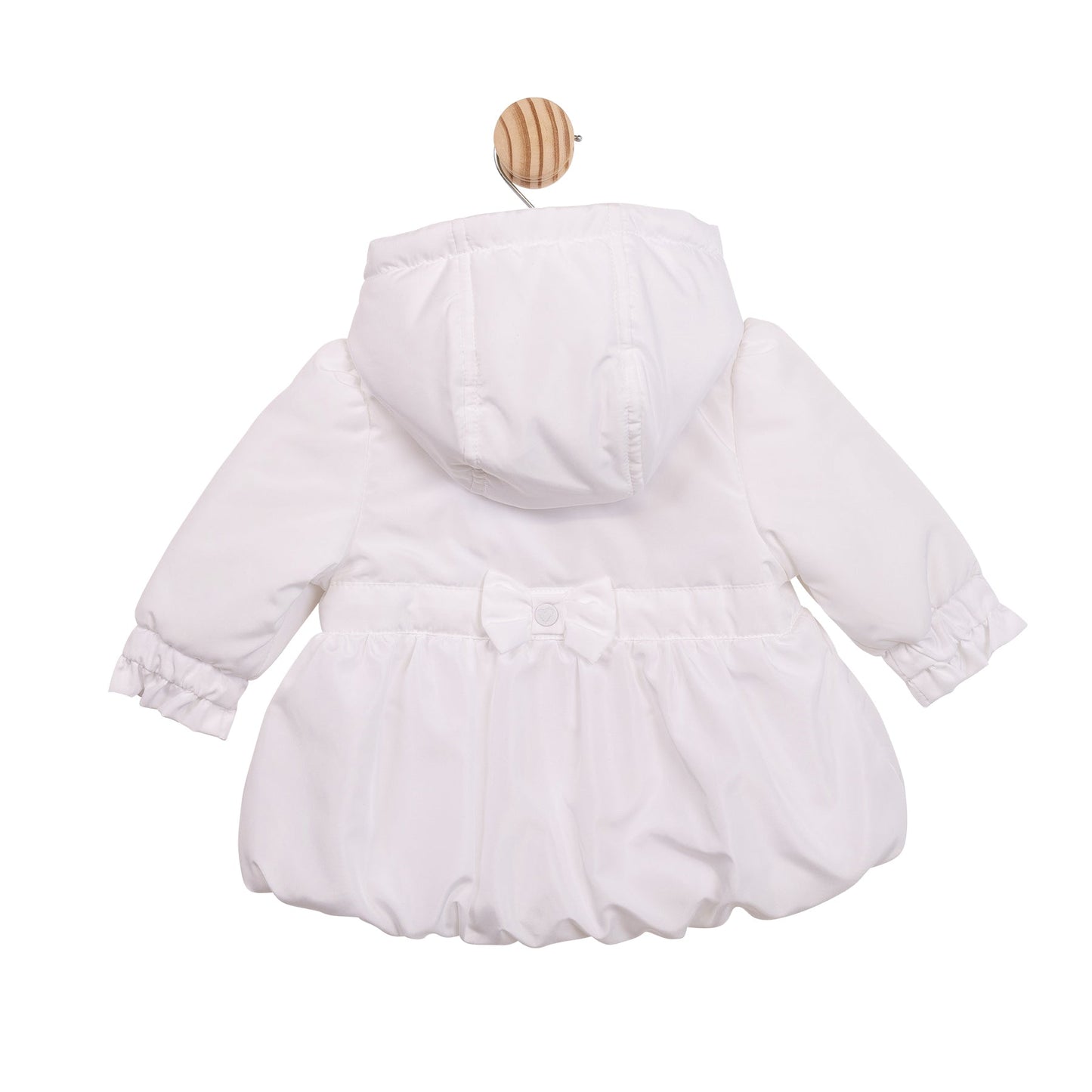 White Bubble Hem Coat