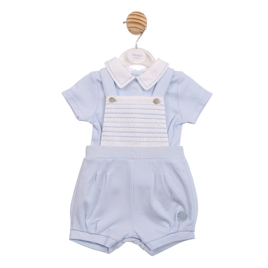 Blue Smocked Polo and Dungaree