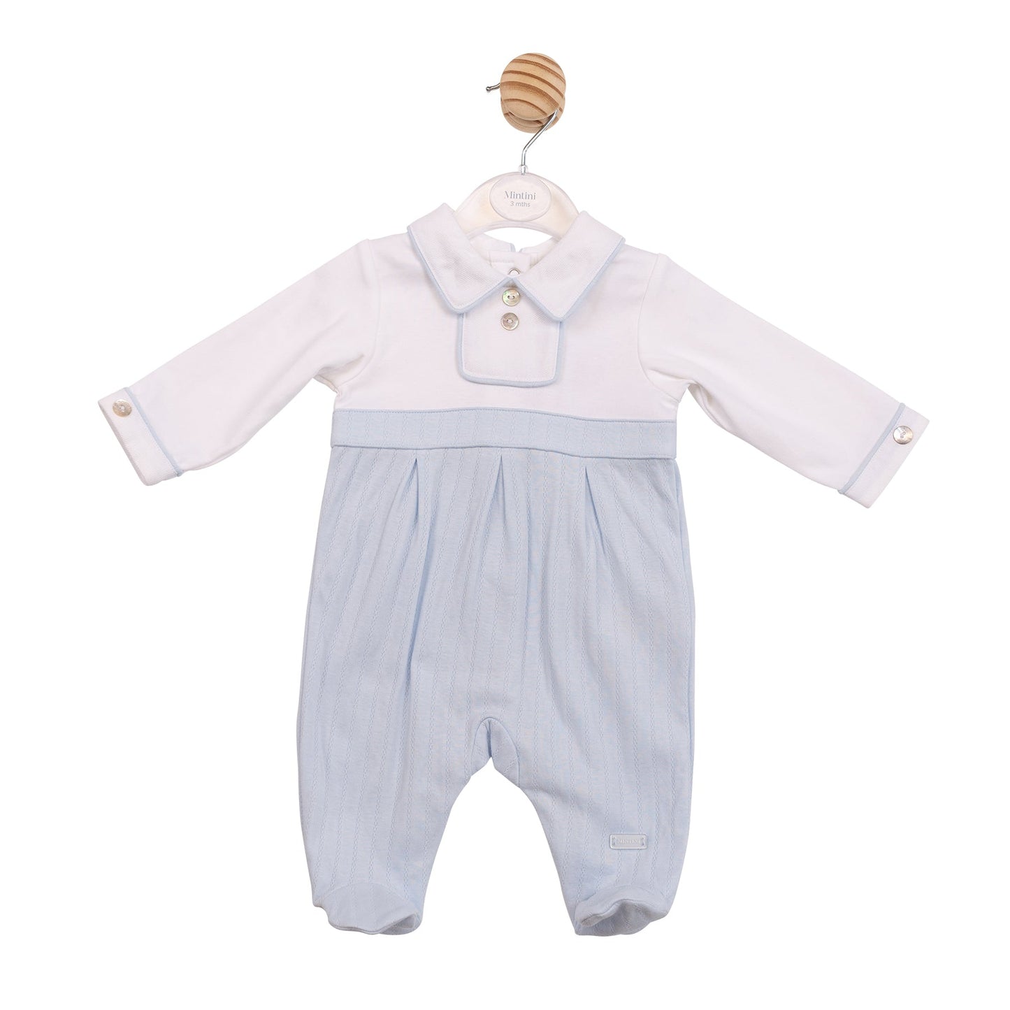 Blue Jacquard Babygrow