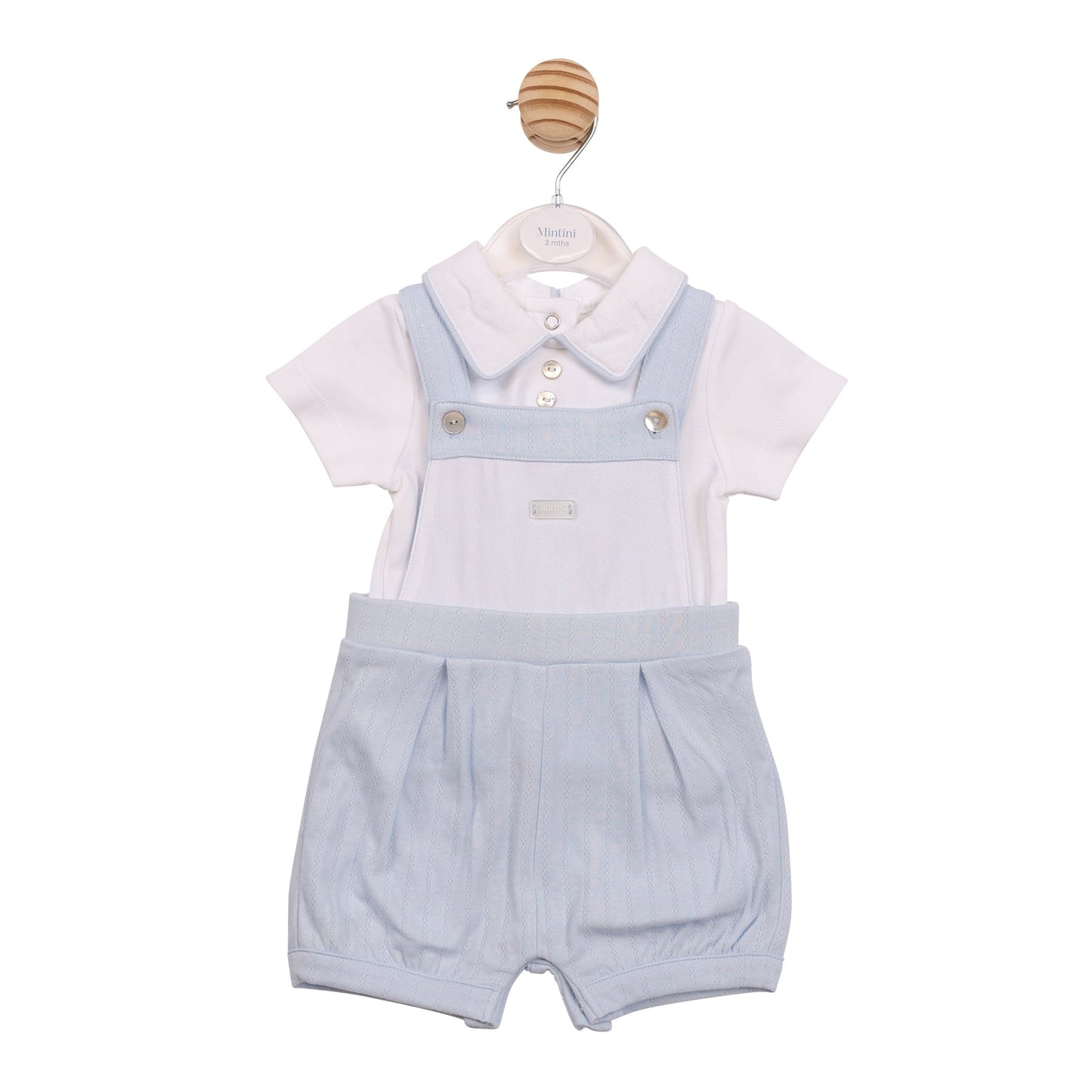 Blue Jacquard Short Dungaree